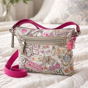 Coach Poppy Vintage Butterfly Crossbody Bag With 2 Hangtags One Is A Butterfly